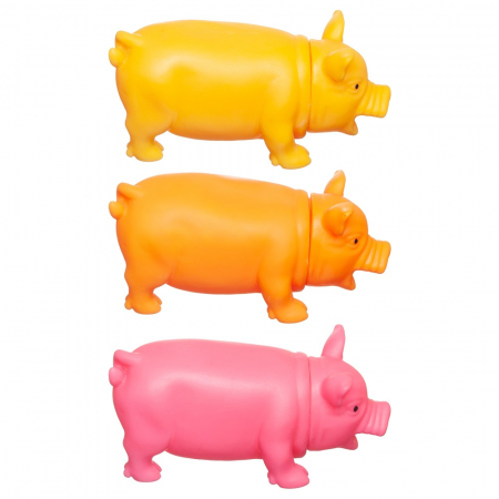 Jucarii pentru Caini - Jucarie porc vinil mix color 21 cm