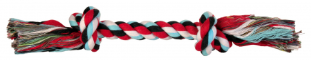 Jucarie Pentru Caini, Sfoara Cu 2 Noduri Mijlocii, 20 cm/50 g, Diverse Culori, 3271 [1]