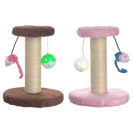 Patuturi, Iglu si Ansambluri Sisal pentru Pisici - Jucarie sisal roz & maro 17/17/20 cm