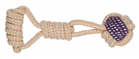Jucarii pentru Caini - Jucarie Pentru Caini, Junior, Minge Nod Pe Sfoara, 6/23 cm, 32813