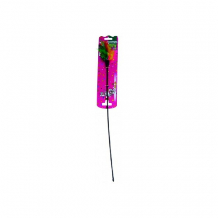 Jucarii pentru Pisici - Jucarie undita 55 cm & pana color k029