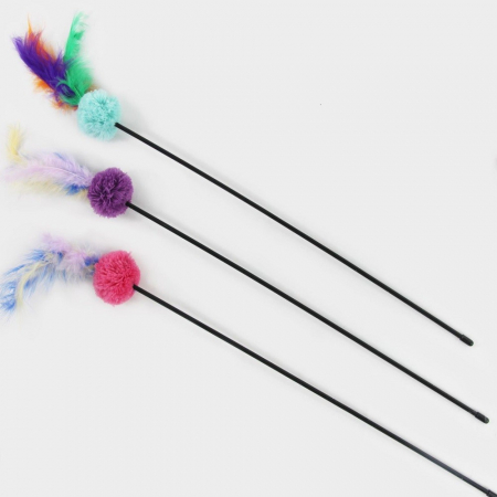 Jucarii pentru Pisici - Jucarie undita yommy 47 cm fancy color