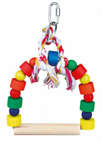 Accesorii pentru Pasari - Leagan Arc Pentru Pasari, Lemn, 13x19 cm, 5828