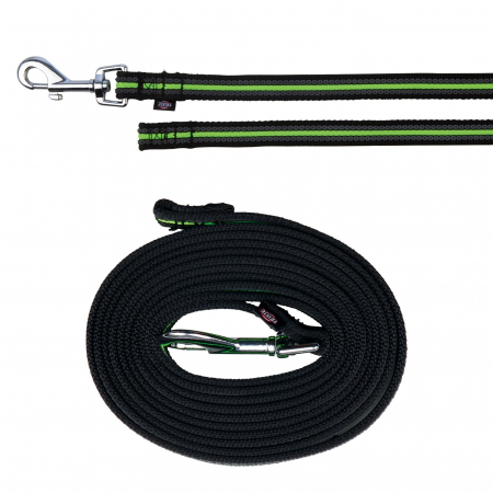 Lese pentru Caini - Lesa 3 m/17 mm Negru/Gri/Verde 20634