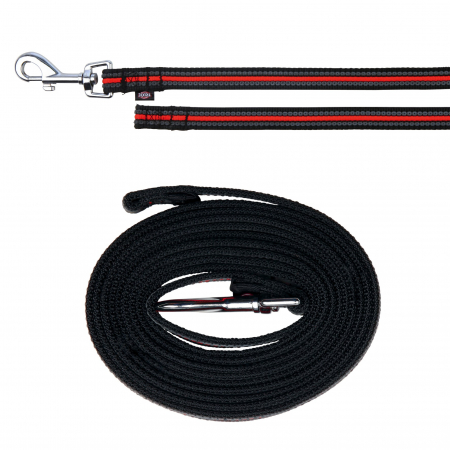 Lese pentru Caini - Lesa 3 m/17 mm Negru/Portocaliu 20594