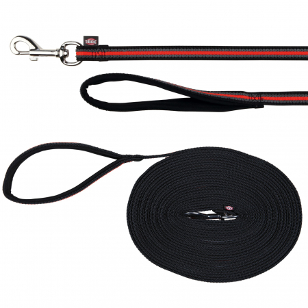 Lese pentru Caini - Lesa 5 m/17 mm Negru/Portocaliu 20595