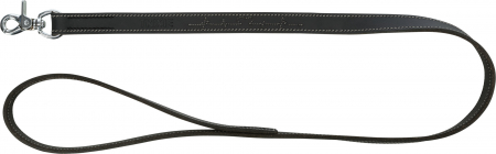 Lese pentru Caini - Lesa din Piele, M-L: 1 m/20 mm, Negru, 18980