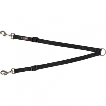 Lese pentru Caini - Lesa Dubla Premium, M-L: 40-70 cm/20mm, Negru, 2011901