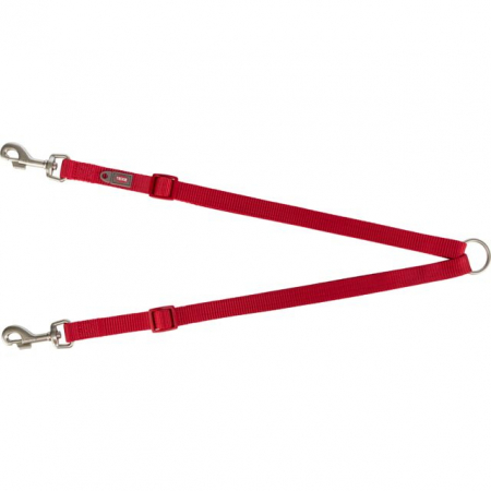 Lese pentru Caini - Lesa Dubla Premium, M-L: 40-70 cm/20mm, Rosu, 2011903