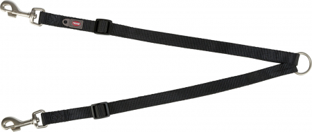 Lese pentru Caini - Lesa Dubla Premium, XS-S: 40-70 cm/10mm, Negru, 2011801