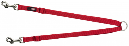 Lese pentru Caini - Lesa Dubla Chinga, XS-M, 40-70 cm/15 mm Rosu 201103