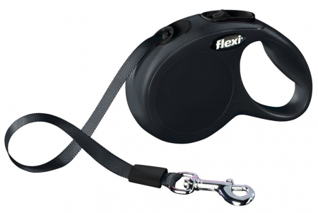 Lese pentru Caini - Lesa Flexi Classic, Banda, XS: 3 m/12 kg, Negru, 11821