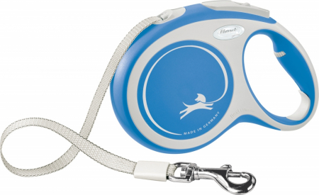 Lese pentru Caini - Lesa Flexi Comfort, Banda, L: 8 m/ 50 kg, Albastru, 213702