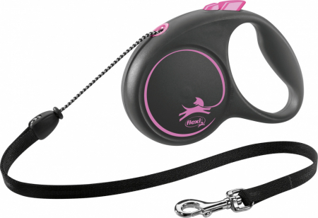 (-15%) Lesa Flexi Black Design, Snur, M: 5 m/20 kg, Roz, 12266 [1]