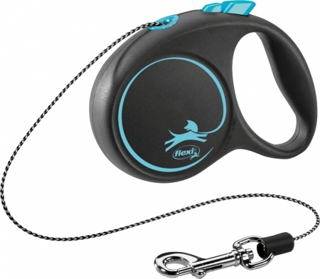 Lese pentru Caini - Lesa Flexi Black Design, Snur, XS: 3 m/ 8kg, Albastru, 12242