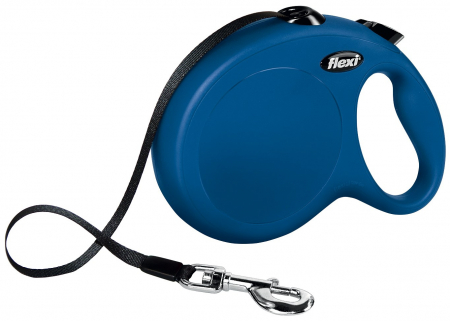 Lese pentru Caini - Lesa Flexi Classic, Banda, L: 8 m/50 kg, Albastru, 11732