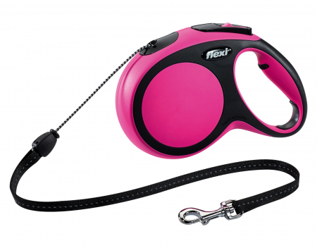Lese pentru Caini - Lesa Flexi Comfort Coarda M 8 m/20 kg Pink 21326 (R)