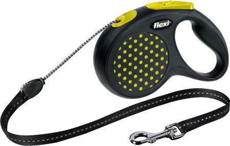 Produse pentru Caini - Lesa Flexi Design cu Snur S 5 m /12 kg Galben 12177