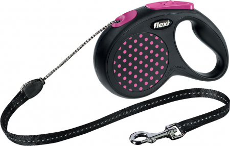 Produse pentru Caini - Lesa Flexi Design cu Snur S 5 m /12 kg Pink 12176
