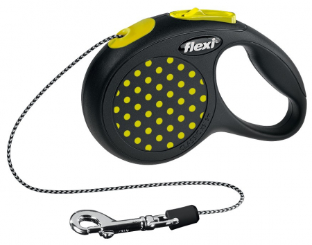 Produse pentru Caini - Lesa Flexi Design cu Snur XS 3 m /8 kg Galben 12167