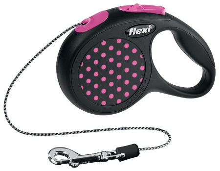 Produse pentru Caini - Lesa Flexi Design cu Snur XS 3 m /8 kg Pink 12166