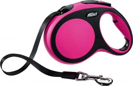 Lese pentru Caini - Lesa Flexi New Comfort cu Banda L 5 m 60 kg Pink 21366