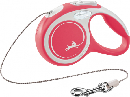 Lese pentru Caini - Lesa Flexi New Comfort Snur, XS: 3m, Rosu, 212803