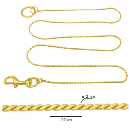 Hamuri pentru Caini - Lesa gold pt expozitie 3 mm/1,1 m