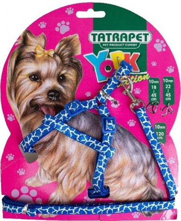 Hamuri pentru Caini - Lesa & ham textil York albastru 10 mm
