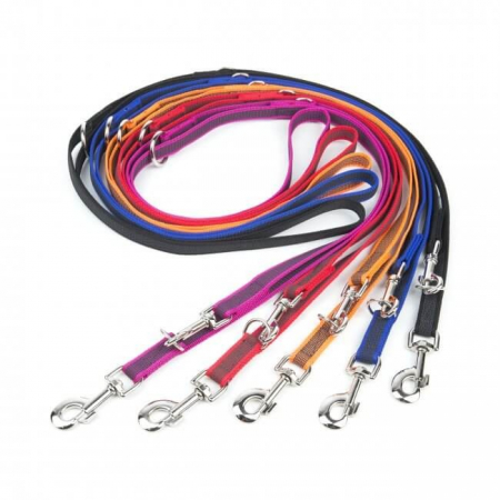 Lese pentru Caini - Lesa J-K9 dresaj ajustabila 2 x 220 cm/50 kg rosu