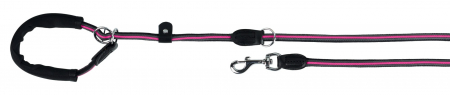 Lese pentru Caini - Lesa M-XL 1.90 m /13 cm Negru/Roz 20960