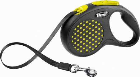 Produse pentru Caini - Lesa Retractabiala Flexi Design Banda S 5 m/15 kg Galbena 12197