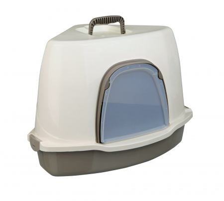 Igiena Pisici - Litiera Alvaro Colt cu Capac 55x42x42/42 cm Gri/Crem 40357