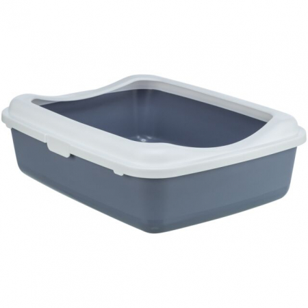 Litiere pentru Pisici - Litiera Classic, Cu Rama, 37x15x48 cm, Violet/Alb, 40187