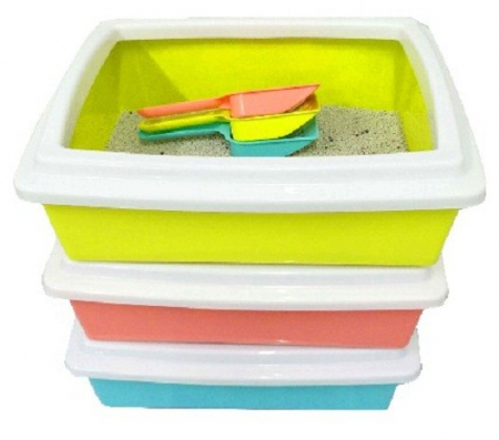 Igiena Pisici - Litiera cu margine si paleta 39 x 29 x 12 cm