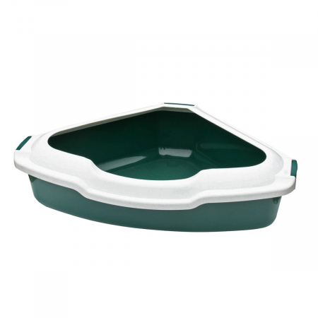 Igiena Pisici - Litiera De Colt, Cu Rama, 56 x 43 x 14 cm, Verde, Q30N
