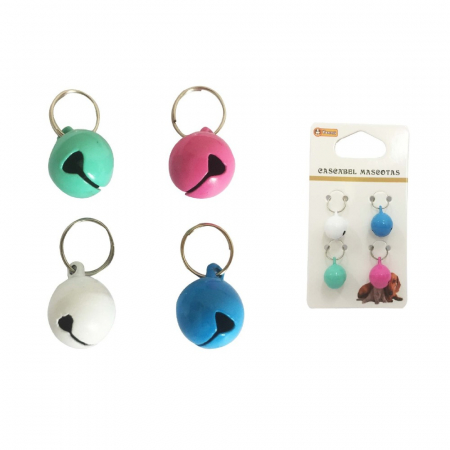 Zgarzi, Lese si Hamuri pentru Pisici - Medalion clopotel mix color 4 buc/set
