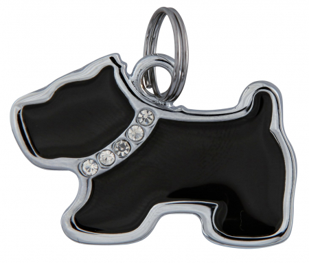 Identificare - Medalion Sub Forma de Caine cu Strass 35x25 mm 22761