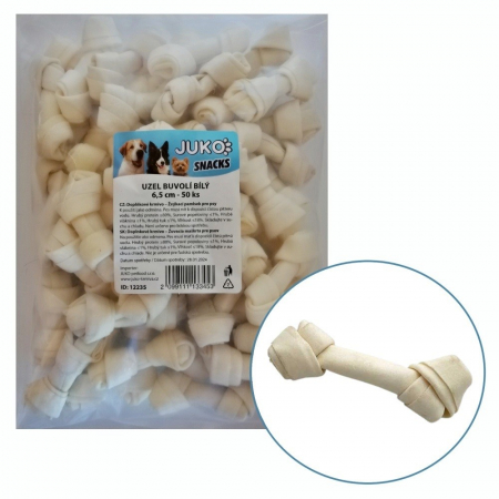 Produse pentru Caini - Os innodat 6,5 cm alb