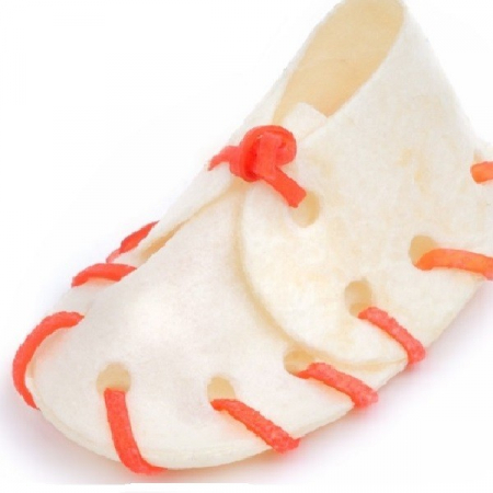 Hrana Caini - Papuc piele alba 6 cm