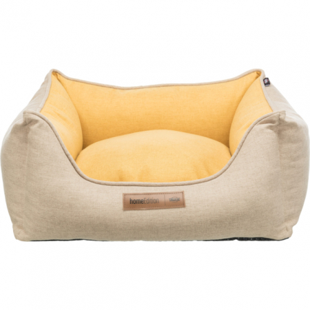 Produse pentru Caini - (-25%) Pat Lona, 80 x 60 cm, Galben/Nisipiu, 37651