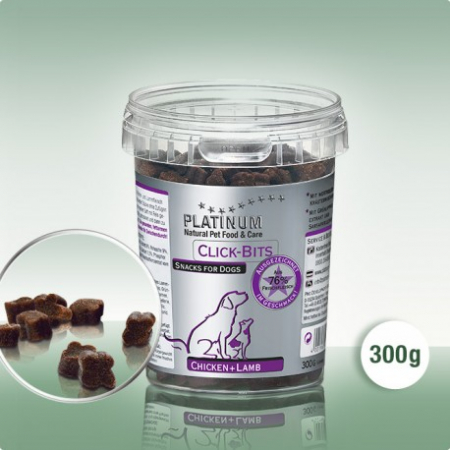 Recompense si Suplimente pentru Caini - Platinum Click Bits Chicken and Lamb 300g