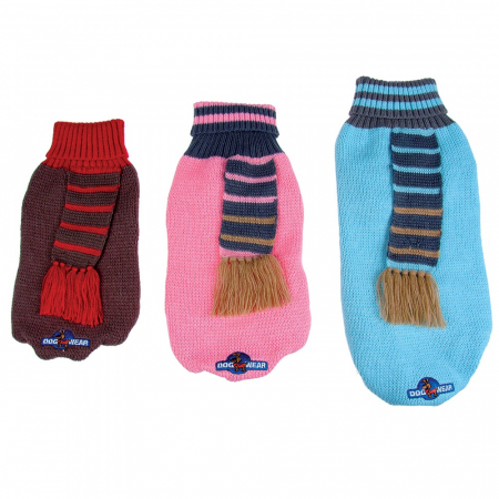 Produse pentru Caini - Pulover tricotat cu fular NR 30