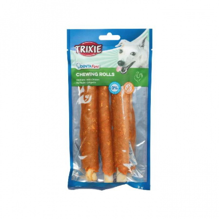 Recompense si Suplimente pentru Caini - Recompense Pentru Caini, Denta Fun, Rulouri Cu Pui, 17 cm/3 buc/140 g, 31327