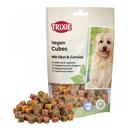 Recompense si Suplimente pentru Caini - Recompense Pentru Caini, Vegan, Cuburi cu Cartofi Dulci, Legume si Fructe, 100 g, 31286