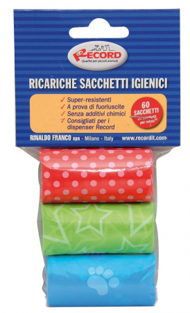Pungi Igienice Pentru Caini - Saci igenici color 3 role/20 buc