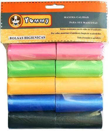 Igiena Caini - Saci igenici color Yommy 10 role/15 buc