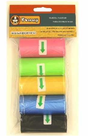 Pungi Igienice Pentru Caini - Saci igenici color Yommy 5 role/15 buc