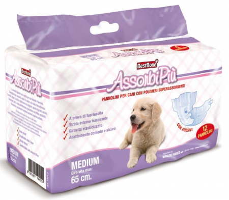 Igiena Caini - Scutec & pampers chilot 12 buc/set M