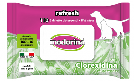 Ingrijirea Labutelor si Ghearelor - Servetele umede Inodorina Clorhrexidina 110 buc